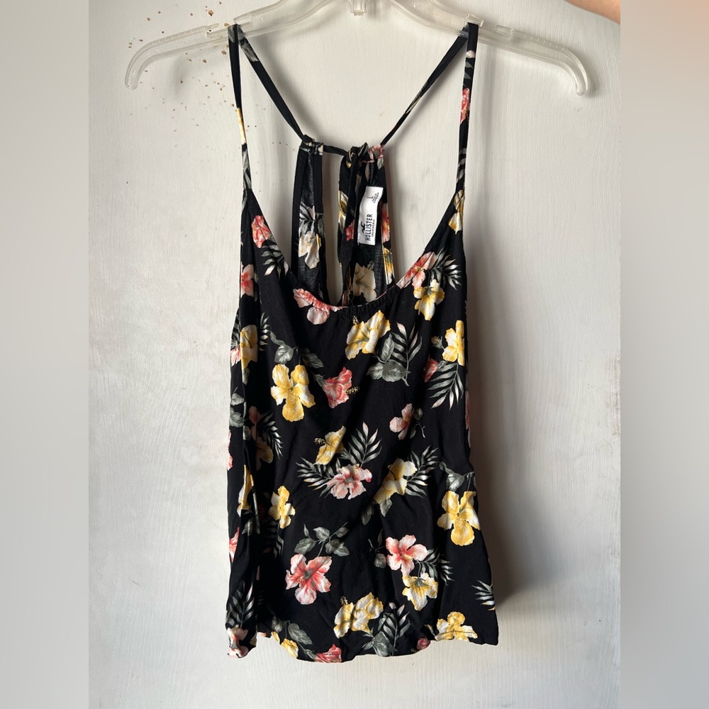 Hollister: Floral Black Tank Top